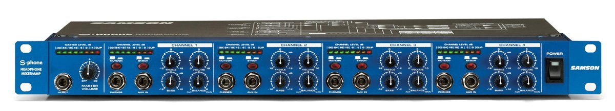 Samson S-Phone Professional Headphone Mixer Amplifier - Studio Recording, Podcasting & Live Performance Audio Equipment