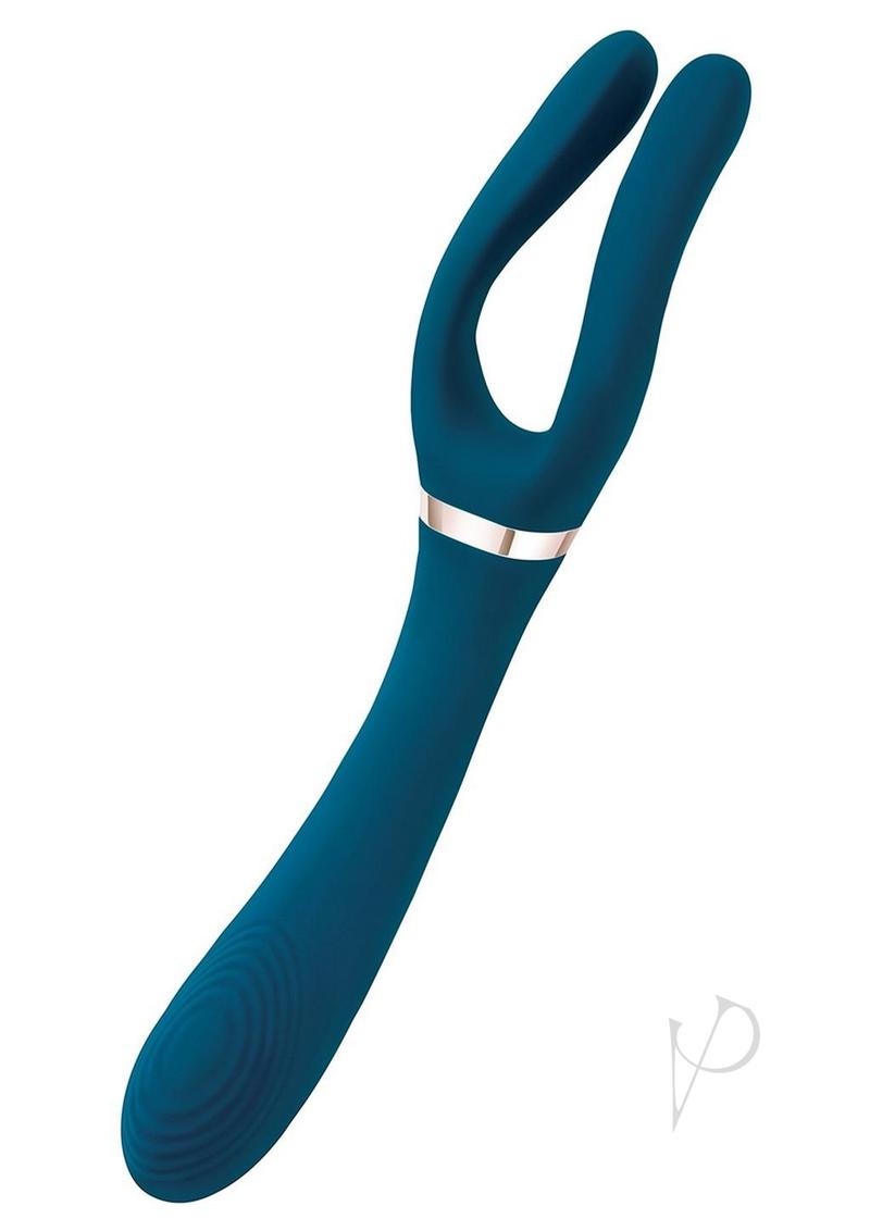 Bodywand ID Mystery Rechargeable Silicone Dual-Ended Vibrator - Blue | Waterproof Adult Toy for Couples & Solo Play | Bedroom Accessory for Enhanced Intimacy
