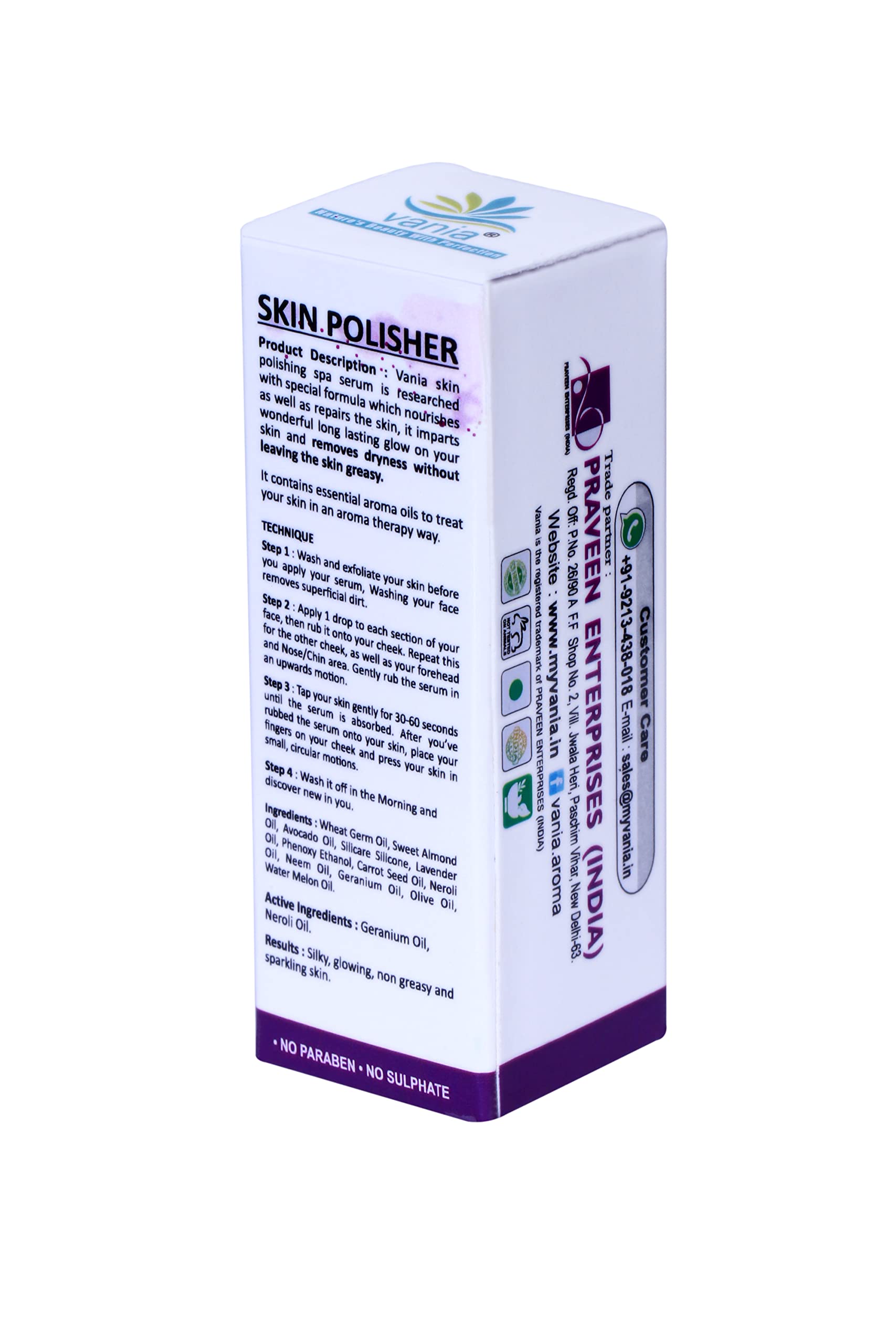 Skin Polishing SPA Serum 25ml - Vitamin C Face Serum for Glowing Skin, Dark Spot Corrector with Geranium & Rosehip Oil | Night Repair Treatment for Radiant Complexion | Sulfate-Free, Paraben-Free Unisex Skincare | Perfect for Nighttime Routine & Anti-Aging Care