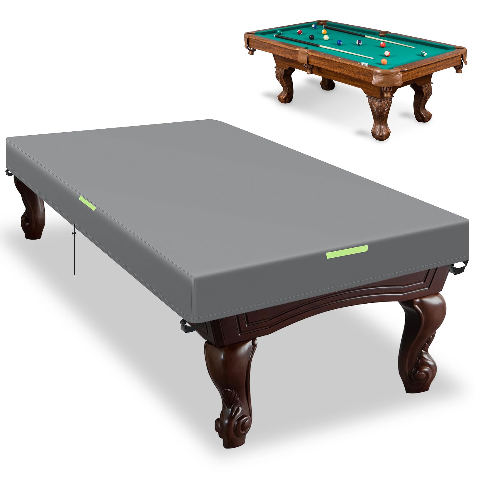 **GEMITTO Waterproof Pool Table Cover with Handles & Drawstring - Fits 7/8/9 FT Billiard & Snooker Tables - Indoor & Outdoor Protection for Game Rooms, Bars, and Home Use**