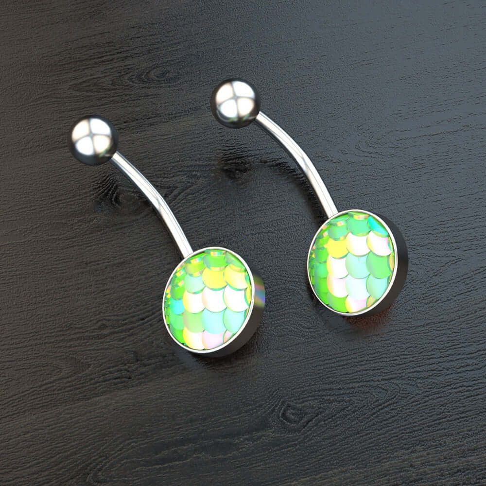 Creative Fish Scale Navel Nail Ring - WH2131 | Unique Belly Button Jewelry for Women | Perfect for Piercing, Parties & Beach Fashion