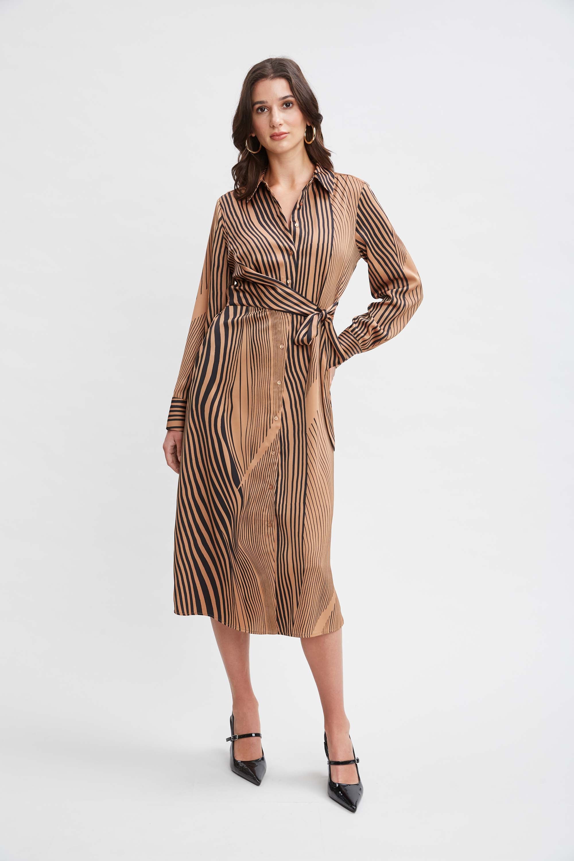 T Tahari Women's Side Tie Shirt Dress - Casual & Elegant Wrap Dress for Work, Date Night & Summer Outings