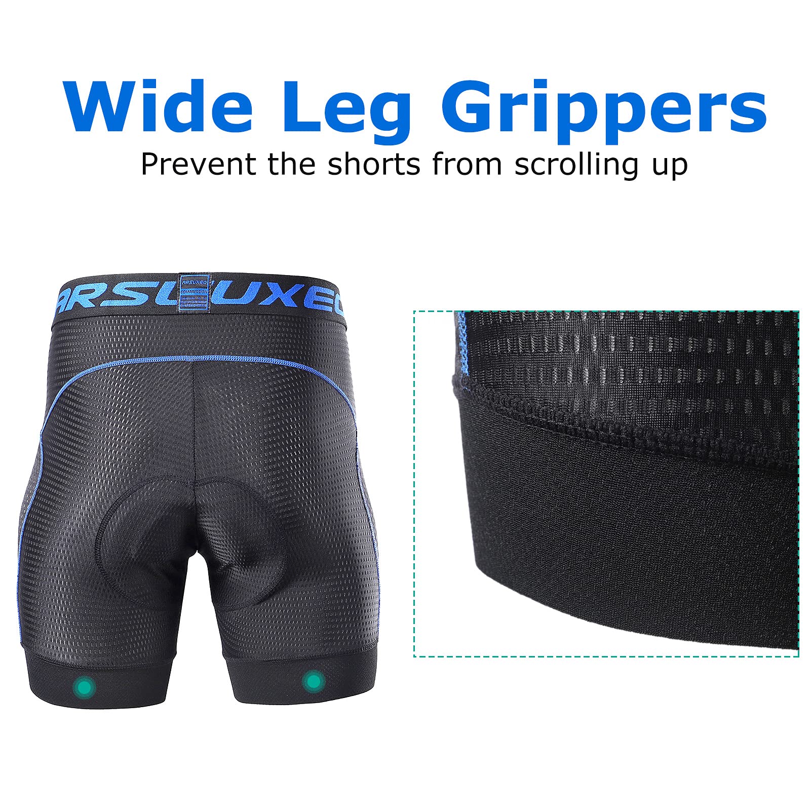 LIXADA Men's 5D Padded Cycling Shorts - Breathable MTB Bicycle Underwear for Mountain Biking & Road Cycling | Comfortable Bike Shorts for Long Distance Rides and Training