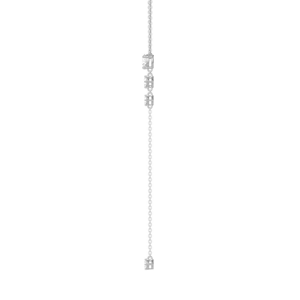 Elegant Classic Round Lab Grown Diamond Y Lariat Necklace | 14K Gold Pendant for Women | Perfect for Weddings, Anniversaries & Special Occasions