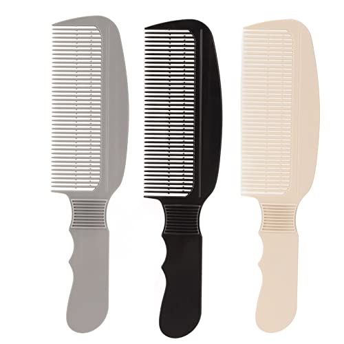 3Pcs Eco-Friendly Plastic Hair Combs - Durable, Effortless Glide & Comfortable Handle for Beard Styling | Perfect for Salon, Barber & Home Grooming Use