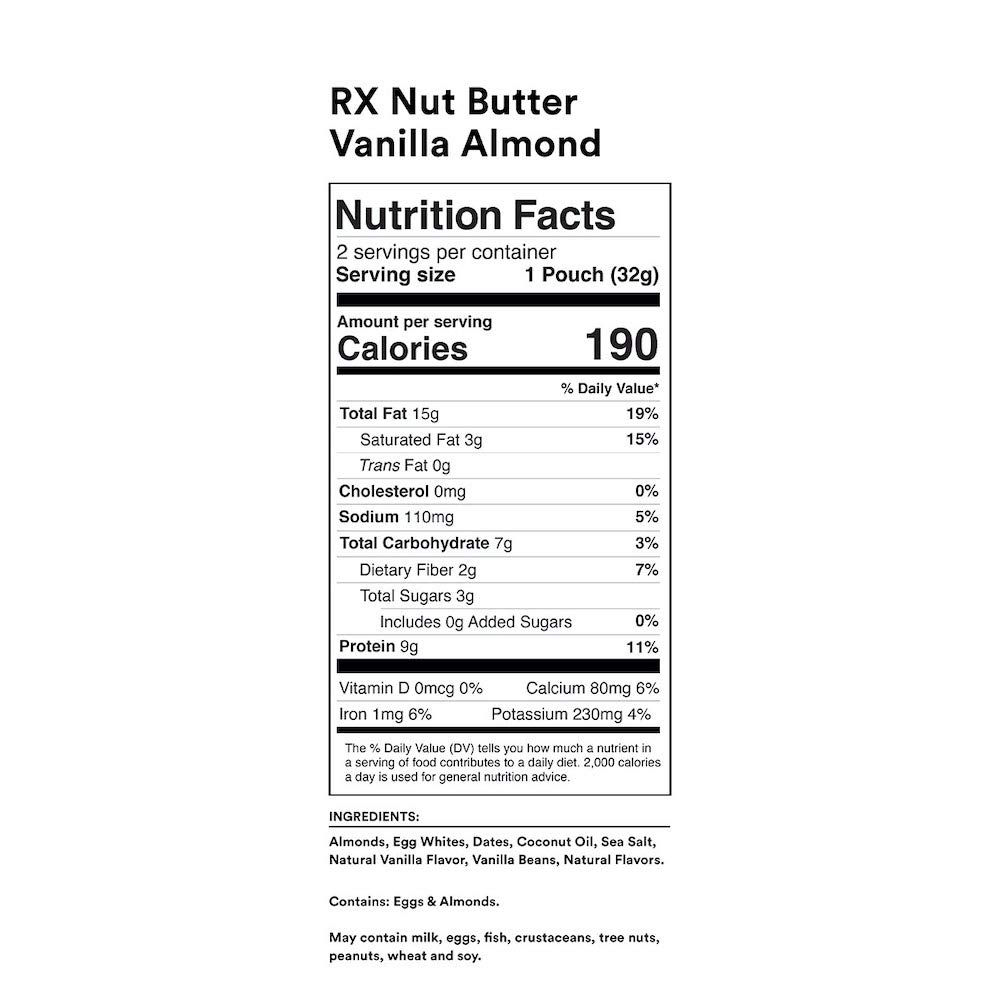 RX Nut Butter Protein Snack Pack - High Protein Peanut Butter & Almond Butter Variety Pack (60 Single Serve Packets) - Perfect for Lunch Boxes, Gym Snacks & On-the-Go Energy Boost