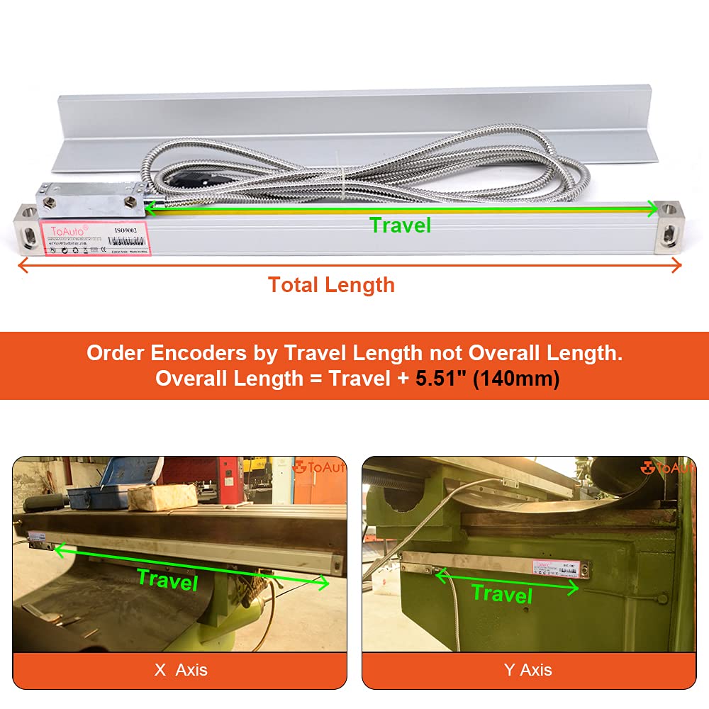 TOAUTO 2 Axis 500mm & 650mm Linear Scale Digital Readout DRO Kit for Milling & Lathe Machines - Precision Measurement for Metalworking & CNC Machining