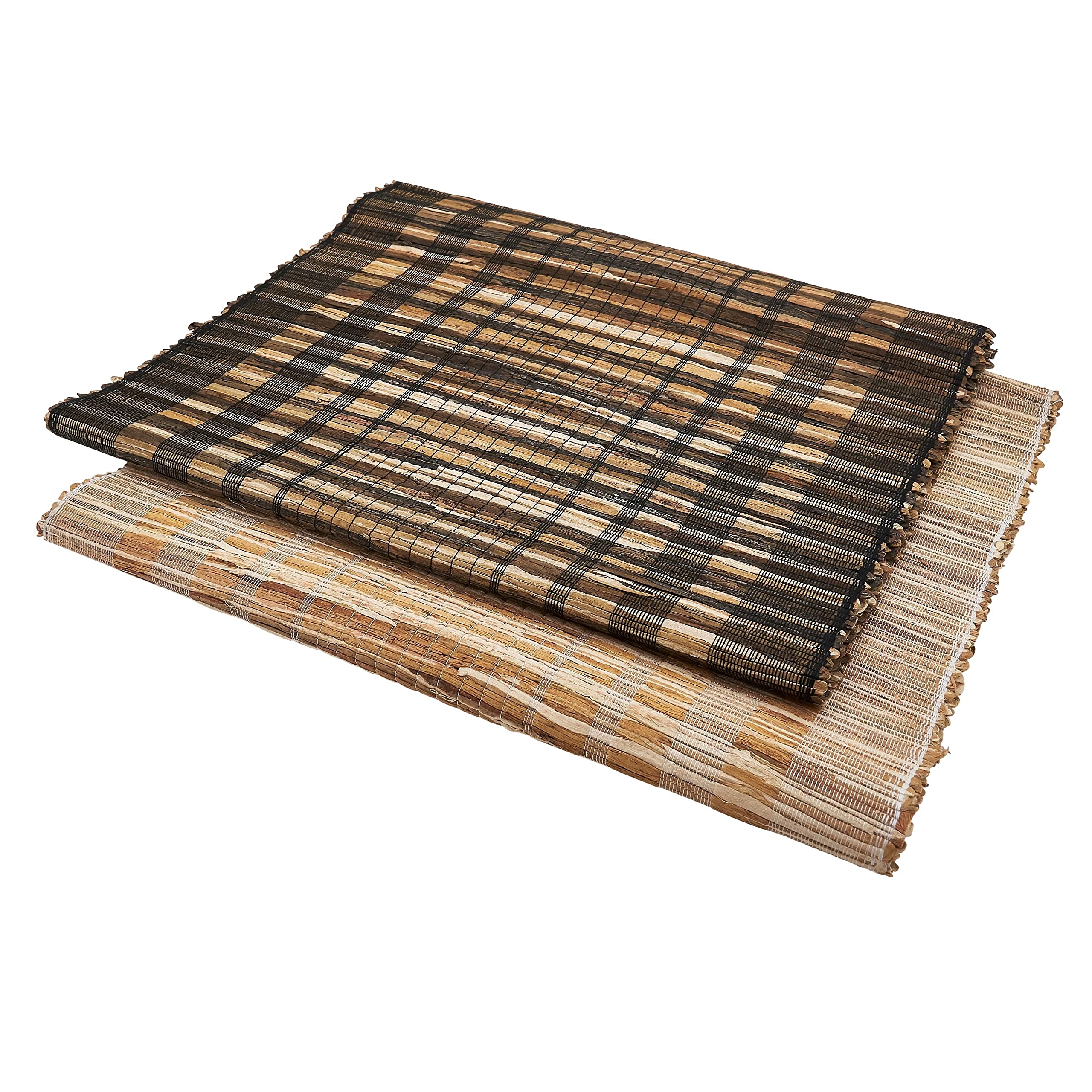 Eco-Friendly Striped Water Hyacinth Table Runner - Handwoven Natural Fiber Dining Table Decor for Farmhouse, Boho & Coastal Home Decor | Perfect for Weddings, Parties & Everyday Use