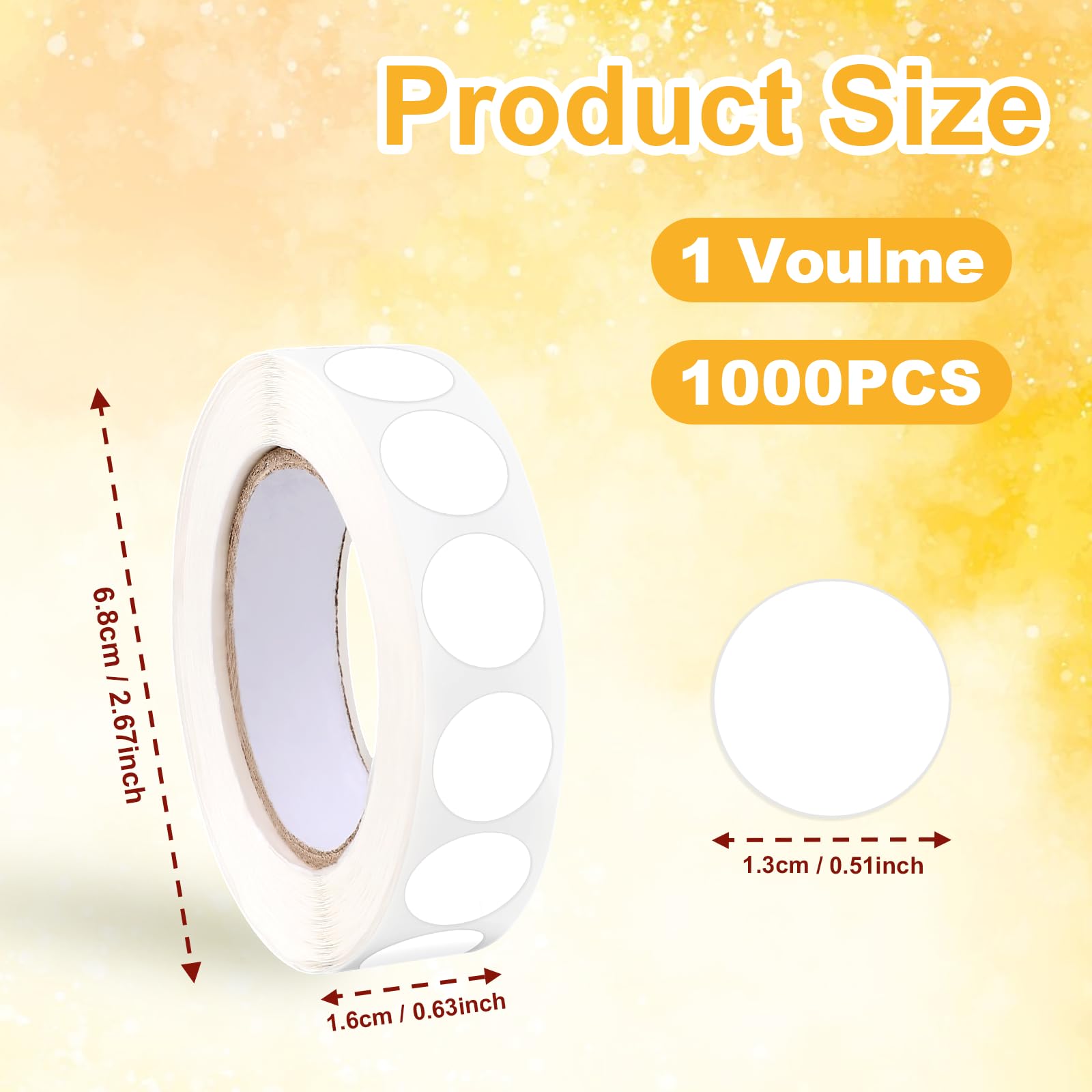 1000 Pcs White Round Stickers - 0.5 Inch Blank Circle Dot Labels for Writing | Perfect for Classroom, Office, Crafts & Organization | Cobee Writable Stickers for Notes, Color Coding & DIY Projects