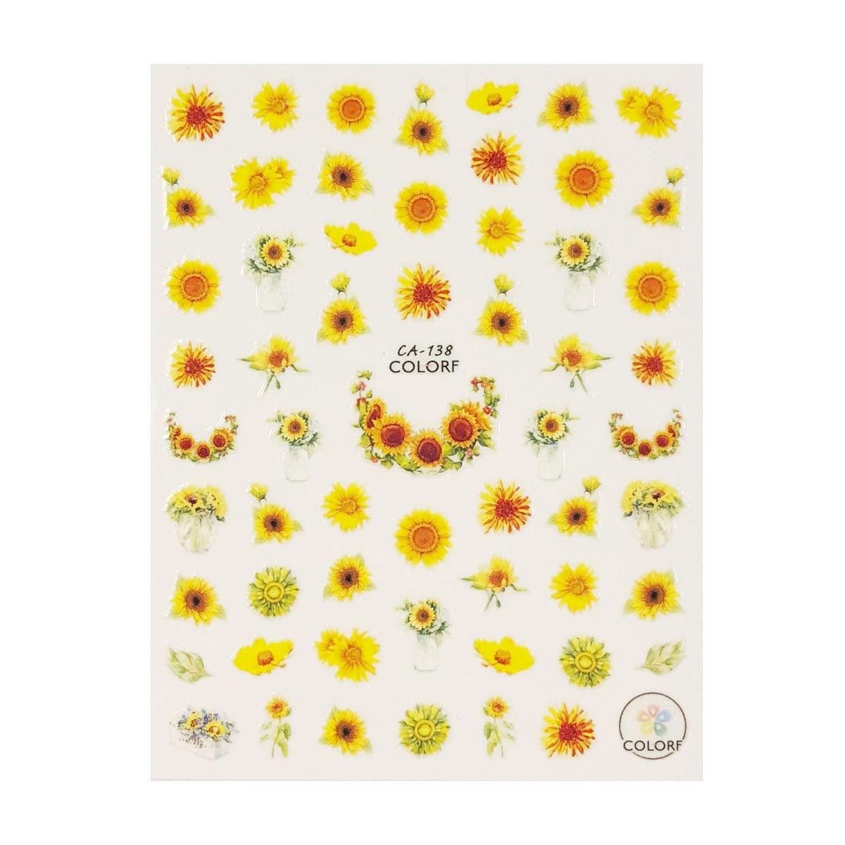 ALLYDREW 3 Sheets Vibrant Bee & Sunflower Nail Art Stickers - Cute Summer Nail Designs for Manicure, DIY Home Salon & Party Nail Decorations