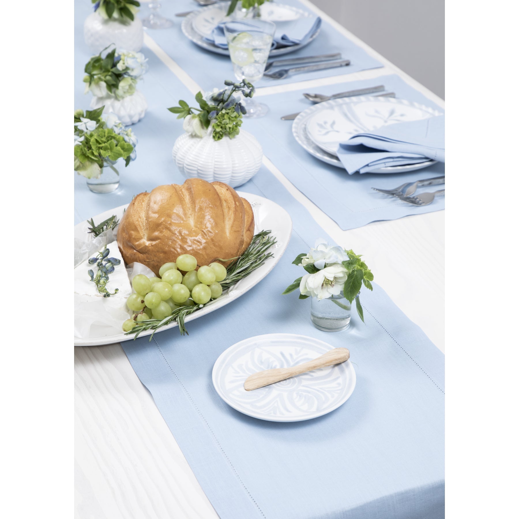 Elegant Classic Hemstitch Table Runner - Premium Linen Dining Table Decor for Weddings, Holidays & Home Decor