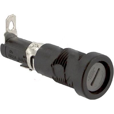 Bussmann HTB-34I-R Fuse Holder - Panel Mount with Screwdriver Slot for 1/4 x 1/4 Inch Fuses (Bulk Pack) - Ideal for Electrical Panels, Industrial Equipment & DIY Projects