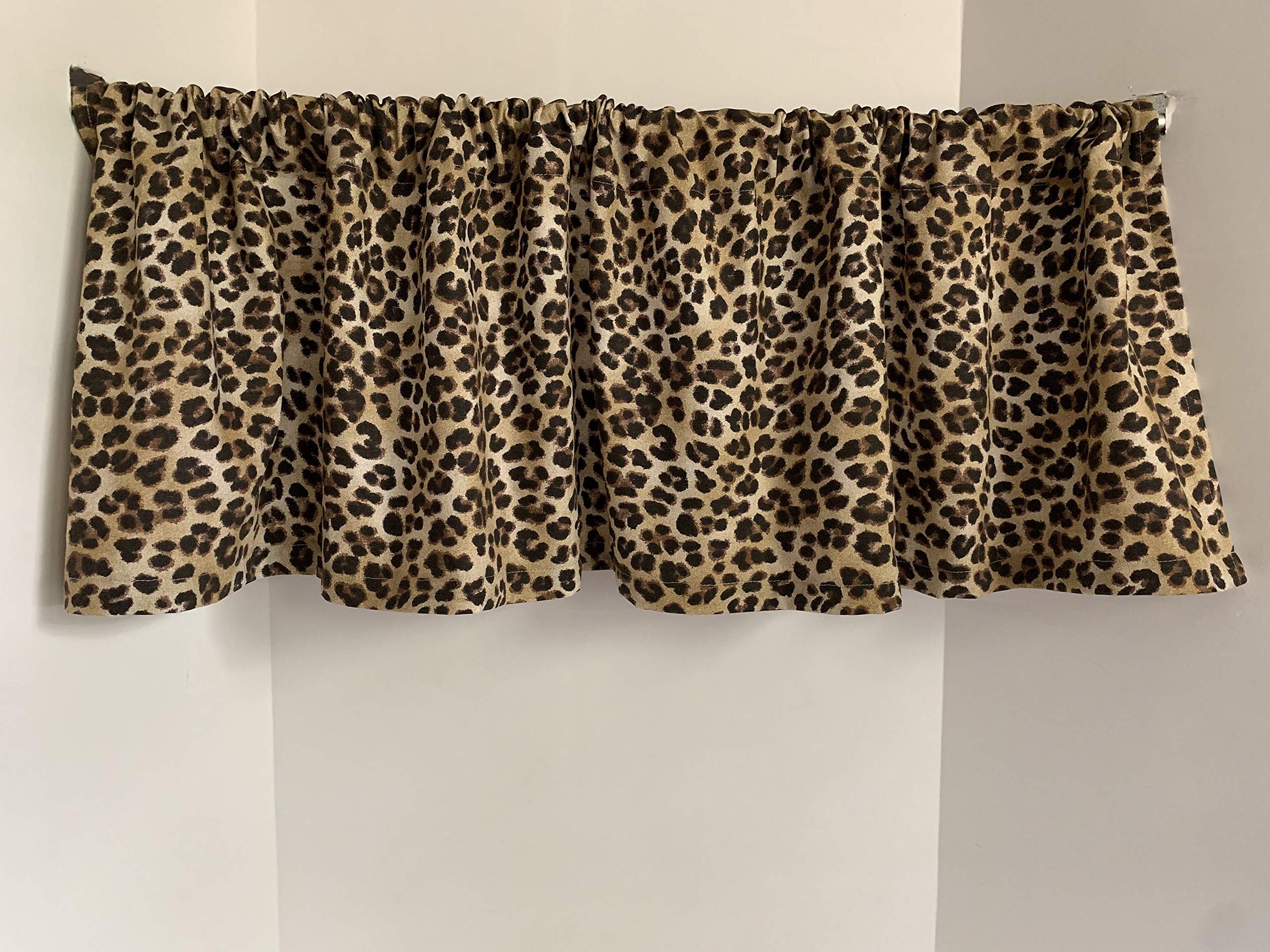 Custom Leopard Print Valance Window Curtain - Elegant Home Decor for Living Room & Bedroom