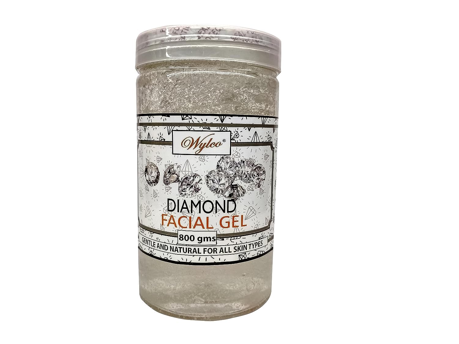 Wylco Diamond Massage Gel for Face & Body - Rejuvenating & Exfoliating Skin Care for Women & Men - Dead Skin, Tan & Blackhead Remover - 800g - Perfect for Spa, Home Facial & Body Treatments