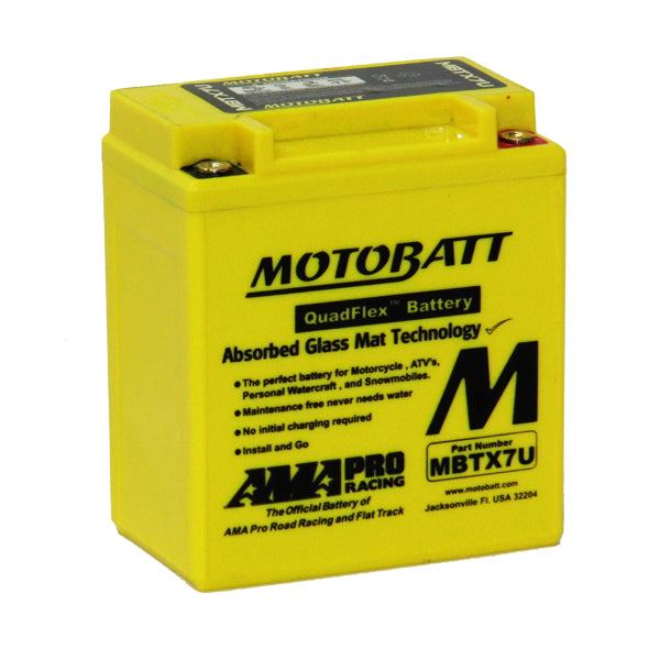 Motobatt MBTX7U 12V 8Ah AGM Powersports Battery - High-Performance Motorcycle, ATV & UTV Battery for Reliable Starting Power - Ideal for Off-Road, Commuting & Adventure Riding