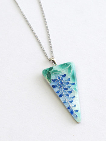 Yusen Shippo Pendant Necklace - Elegant Wisteria Flower Japanese Cloisonne Jewelry for Women | Perfect Gift for Birthday, Anniversary & Special Occasions