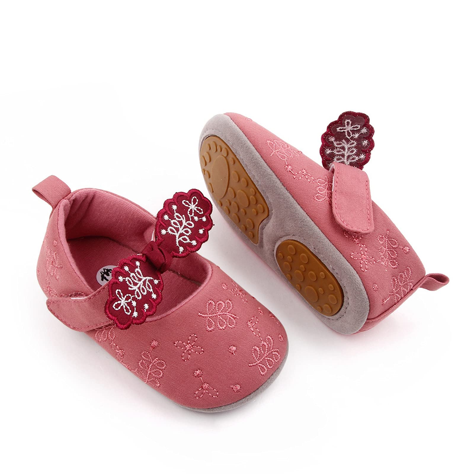 Soft Bow Princess Baby Non-Slip First Walking Shoes for Girls - Perfect for Casual Outings & Playtime