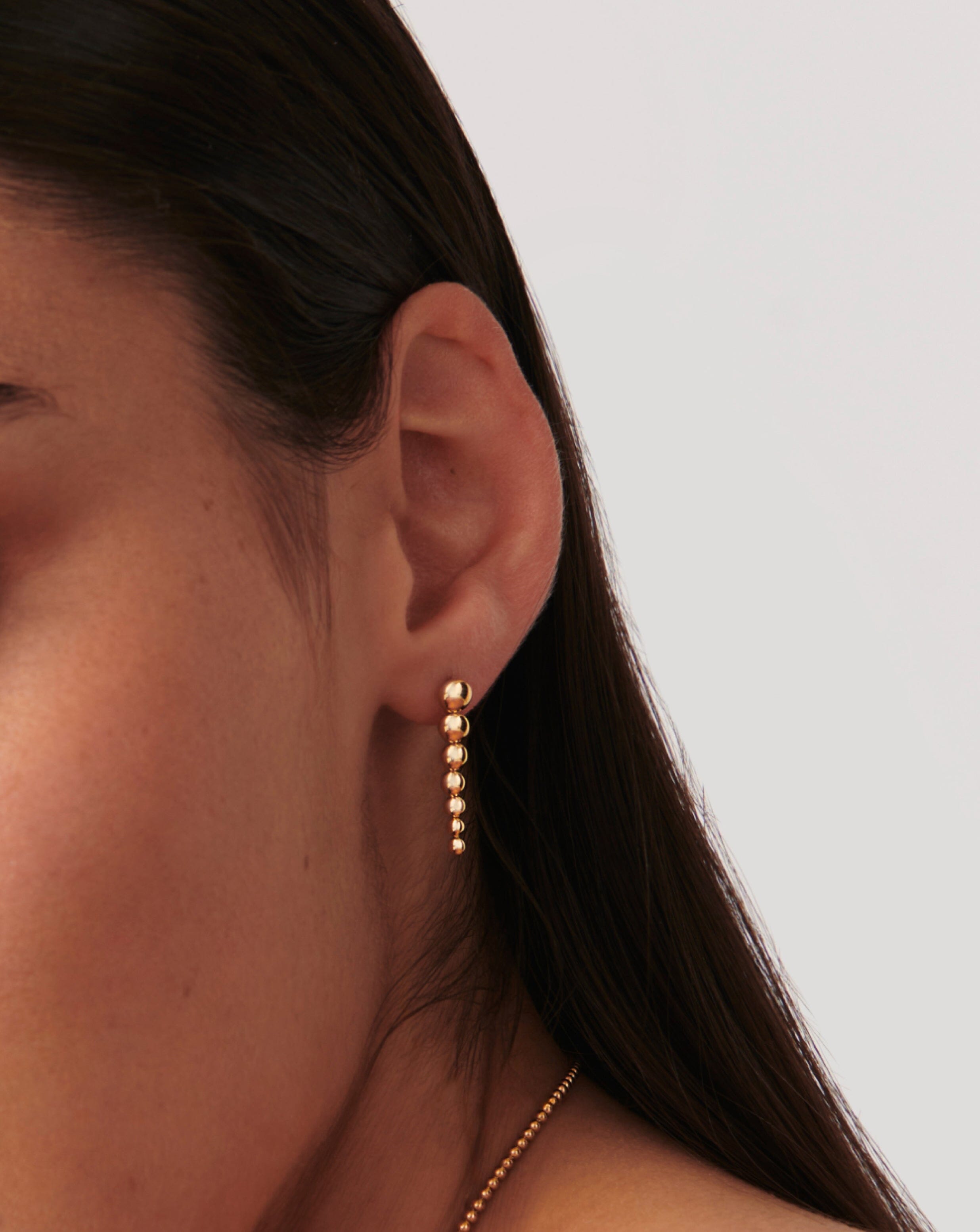 18k Gold Vermeil Beaded Drop Earrings for Women - Elegant Dangle Earrings for Parties, Weddings & Special Occasions