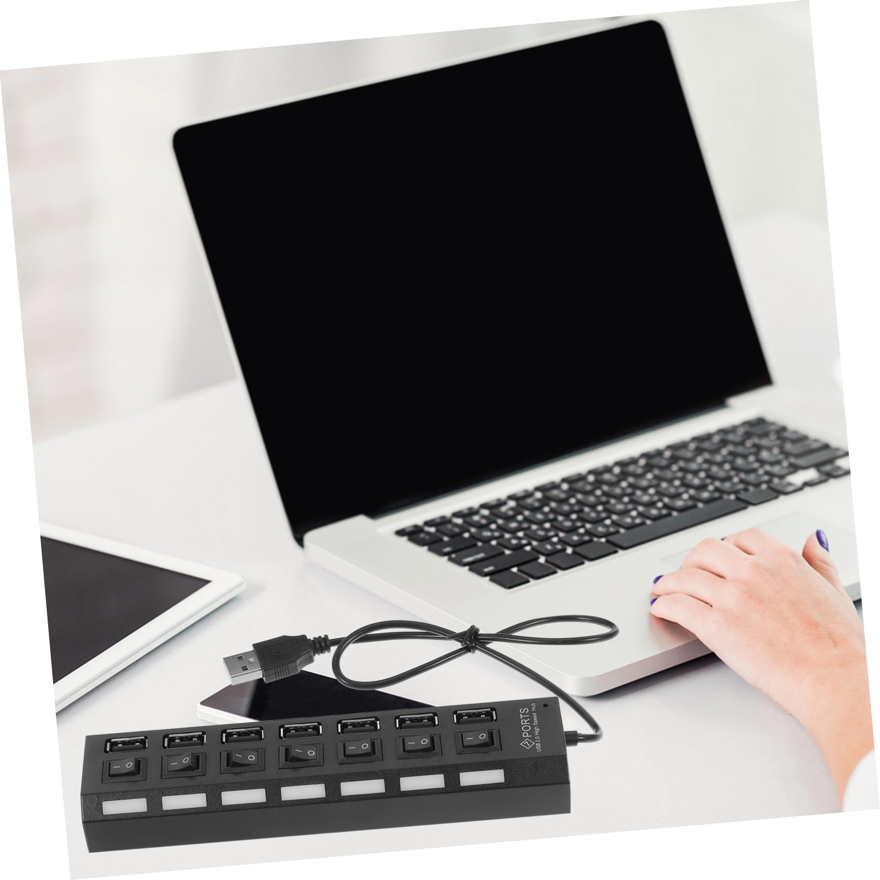 Gatuida 2-Port USB Hub Splitter - 7-in-1 USB Port Expander with ABS Housing, High-Speed Data Transfer for Laptop, PC, Mac, Flash Drives & External Devices - Perfect for Home Office, Gaming & Workspace Setup