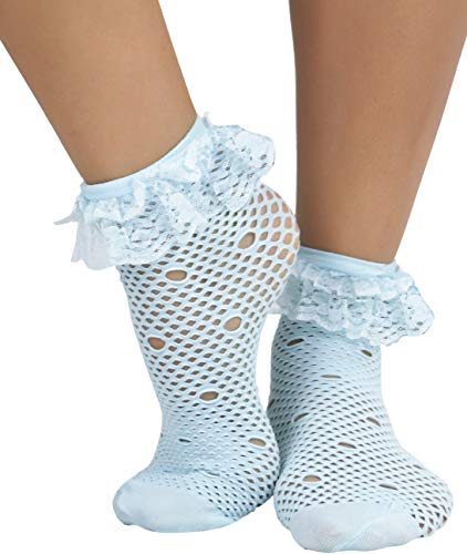 Multi Fishnet Polka - Baby Blue