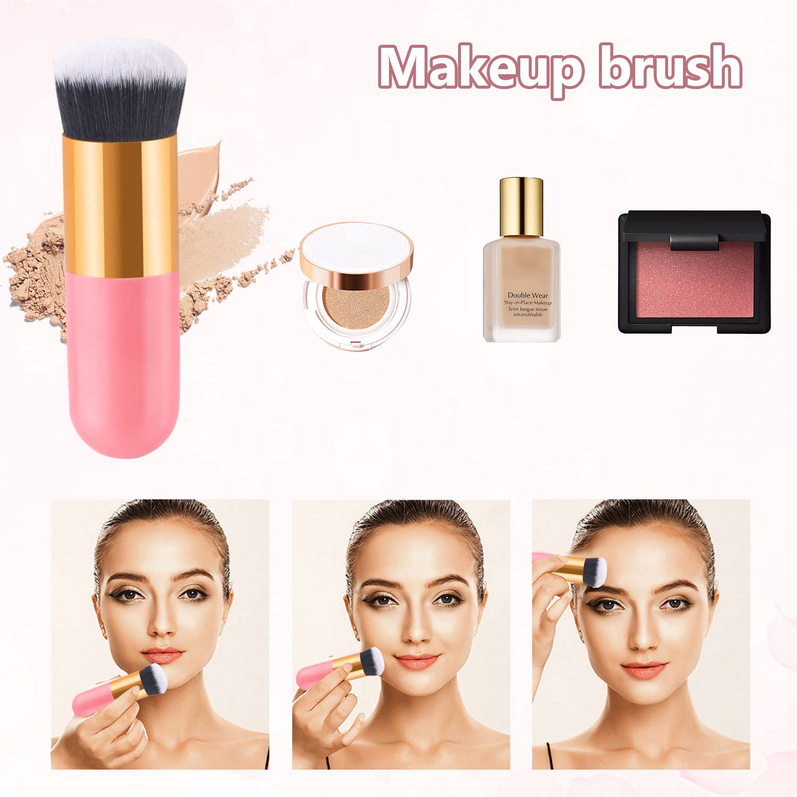 3Pcs Ultra Soft Marshmallow Makeup Sponge Set - Latex-Free Beauty Blenders for Liquid Foundation, Powder & Cream | Pink Concealer Blender with Brush for Flawless Makeup Application | Perfect for Daily Use, Travel & Professional Makeup Artists