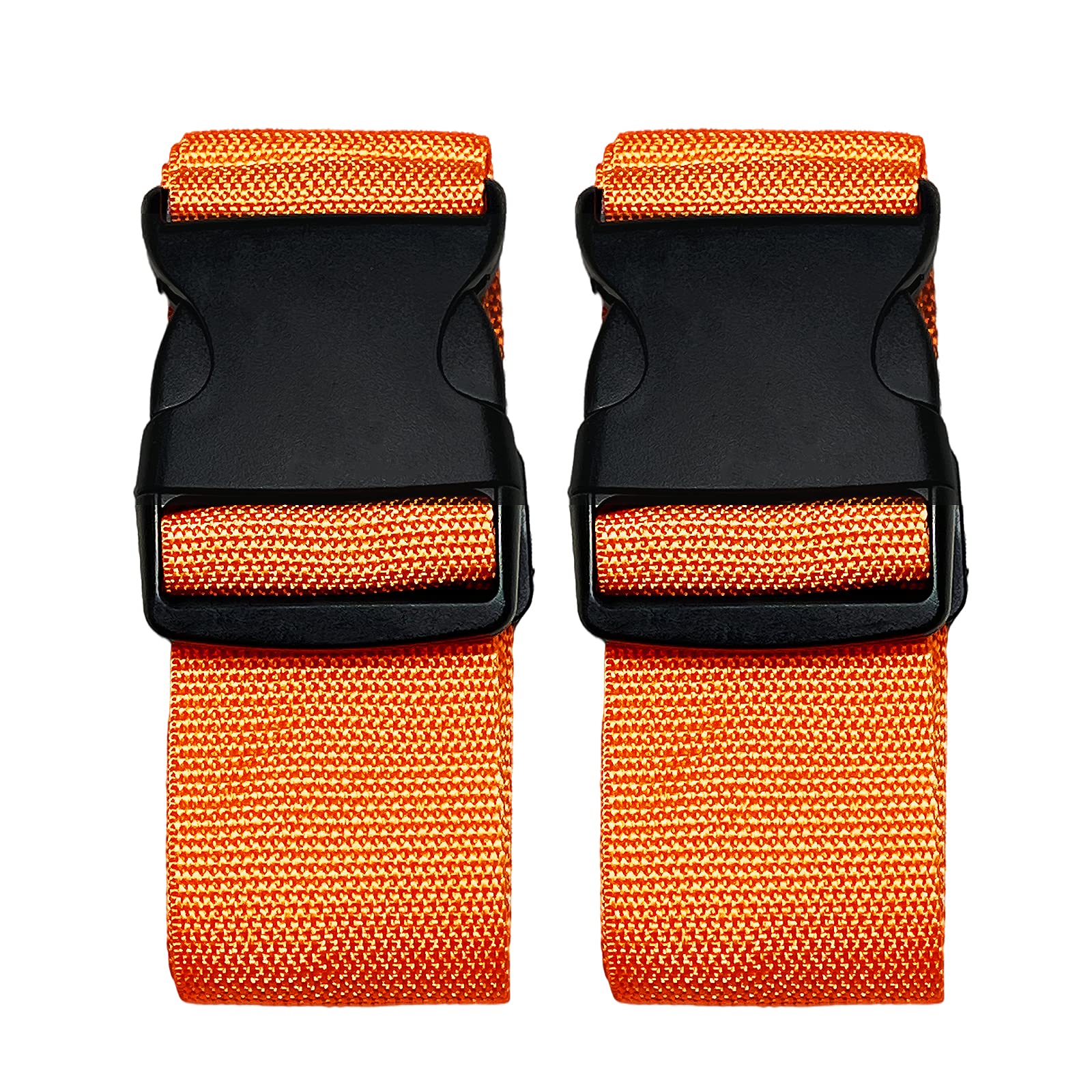 2 Pack Adjustable Suitcase Belts - Bright Orange Luggage Straps with Quick Release Buckle | Secure Travel Essentials for Airplane, Train & Cruise Packing