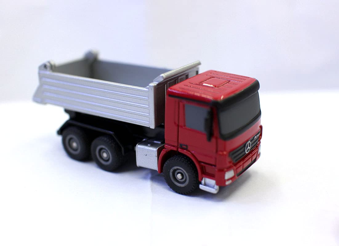 Bruder 00600 MB Actros 1/128 Scale Diecast Dump Truck Model with Keyring & Screwdriver - Collectible Toy for Kids & Adults, Perfect for Display, Play & Gifting