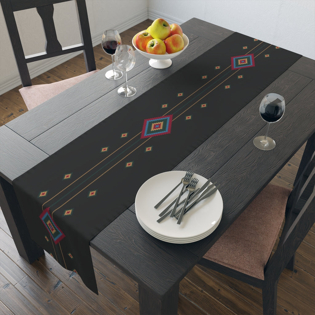 Black Diamond Southwestern Table Runner - Elegant Kitchen & Dining Table Linens Cloth for Home Decor, Party & Holiday Dinner Settings