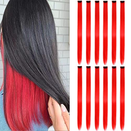 Red color 12 pieces clip in