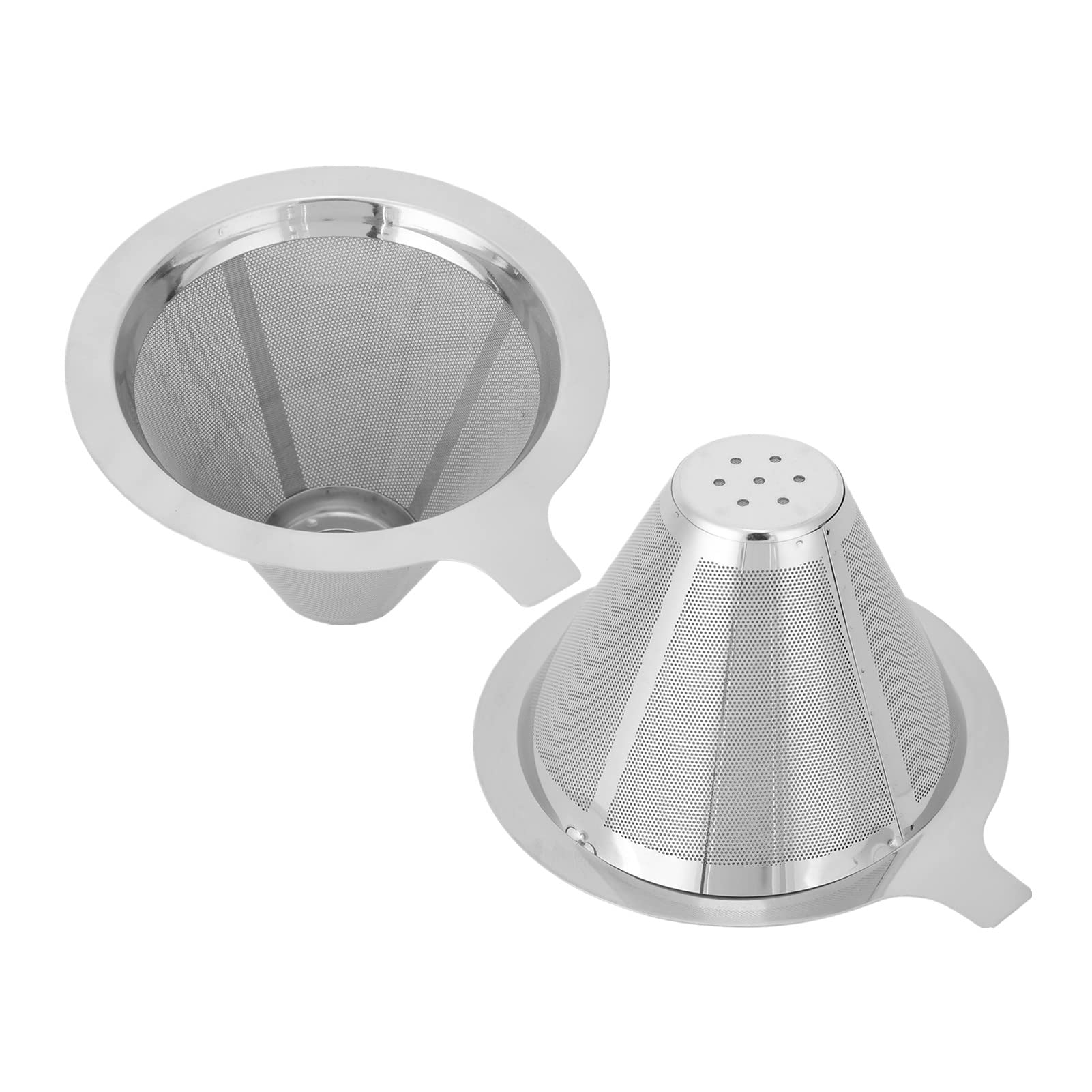 Premium Stainless Steel Pour Over Coffee Dripper - 2 Pack Reusable Paperless Coffee Filter for Slow Drip Brewing | Perfect for Home, Office & Camping Coffee Lovers