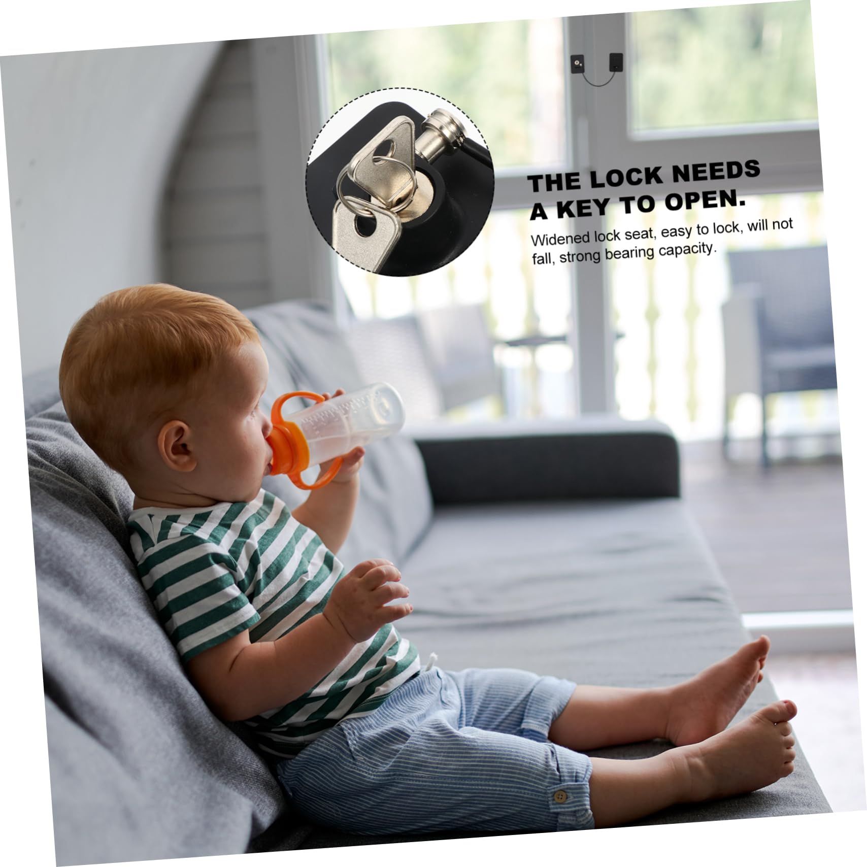 GLSTOY Child Safety Door Lock - Baby Proof Fridge, Window & Sliding Door Locks - Easy Installation for Home Security - Perfect for Kitchens, Nurseries & Pet Areas