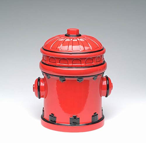 Premium Ceramic Red Fire Hydrant Cookie Jar - 10 Inch Height, Airtight Kitchen Storage Container for Cookies, Snacks & Dry Goods - Perfect for Home, Office or Gift Giving