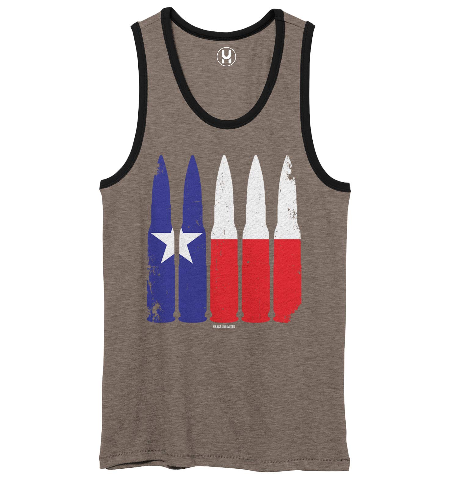 Texas Bullet Flag Unisex 2-Tone Tank Top - Lone Star State Pro Gun Design | Perfect for Shooting Ranges, Gun Shows & Patriotic Events