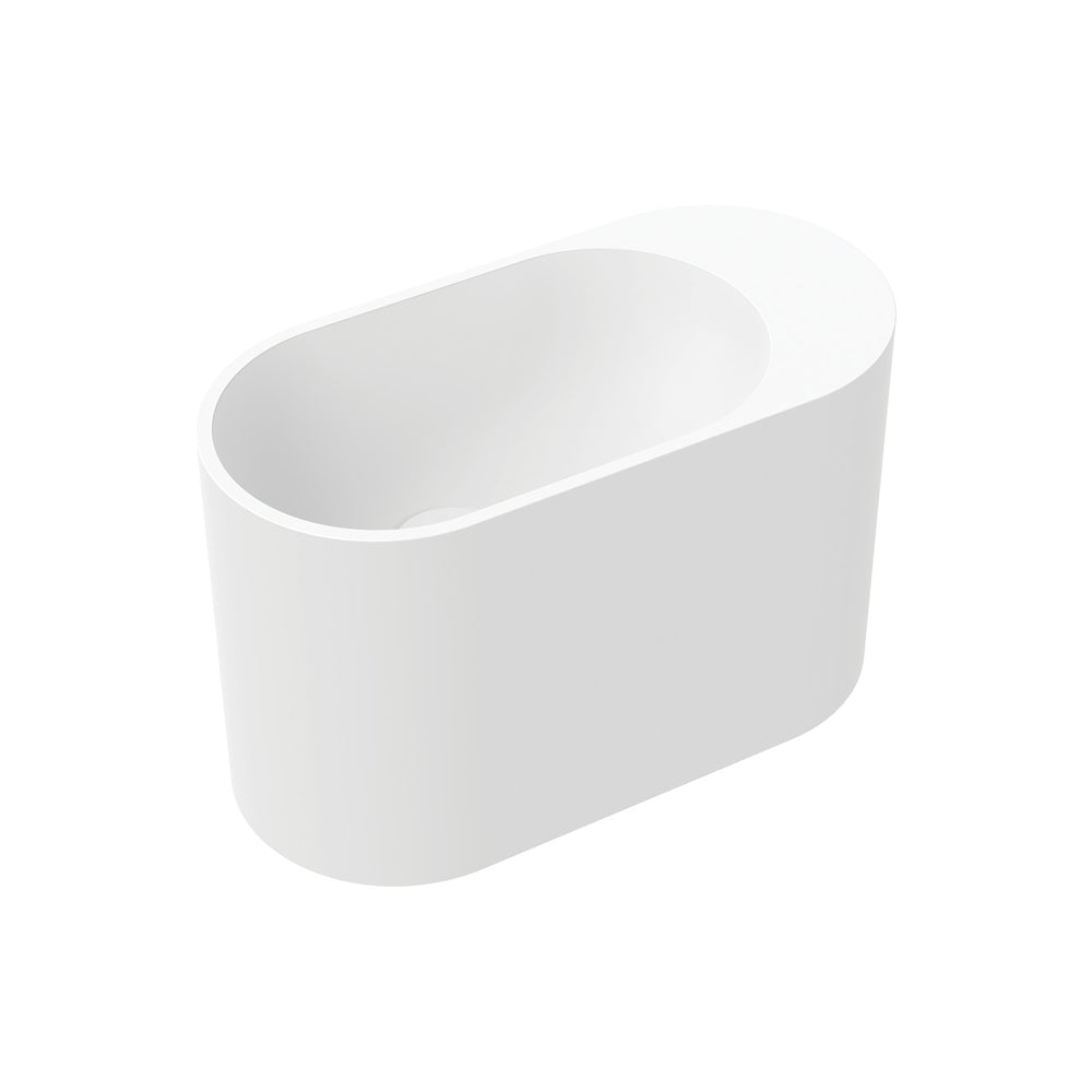 Fienza CSB311 Ari Cast Stone Wall Mount Bathroom Sink - No Tap Hole - Modern Farmhouse Vanity Basin for Bathroom & Powder Room Decor