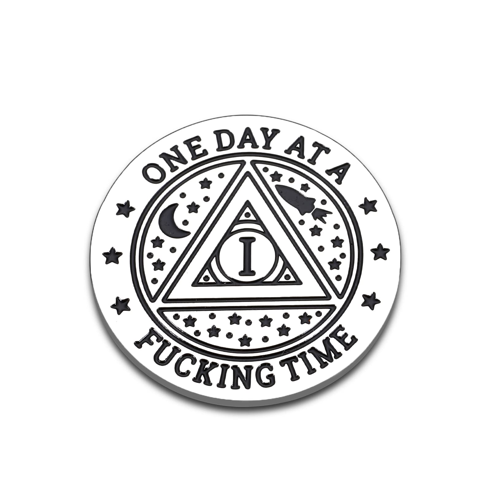 1 Year Sobriety Coin - Motivational AA Token for Men & Women in Recovery | Inspirational 'One Day at a Time' Addiction Recovery Gift | Perfect for Alcoholics, Chemo Patients & Stocking Stuffers | Encouragement Gift for Sober Living & 12-Step Programs