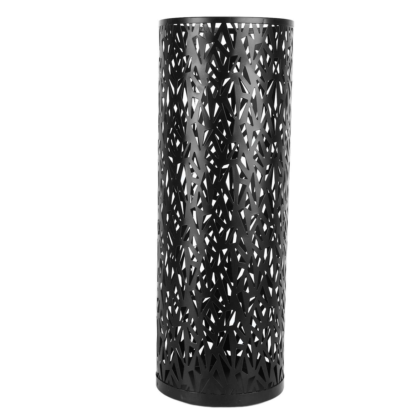 Metal Freestanding Umbrella Stand Holder for Entryway - Hollow Round Design for Home, Hotel & Office - Compact Black Umbrella Organizer Bin - Perfect for Rainy Days & Wet Umbrellas