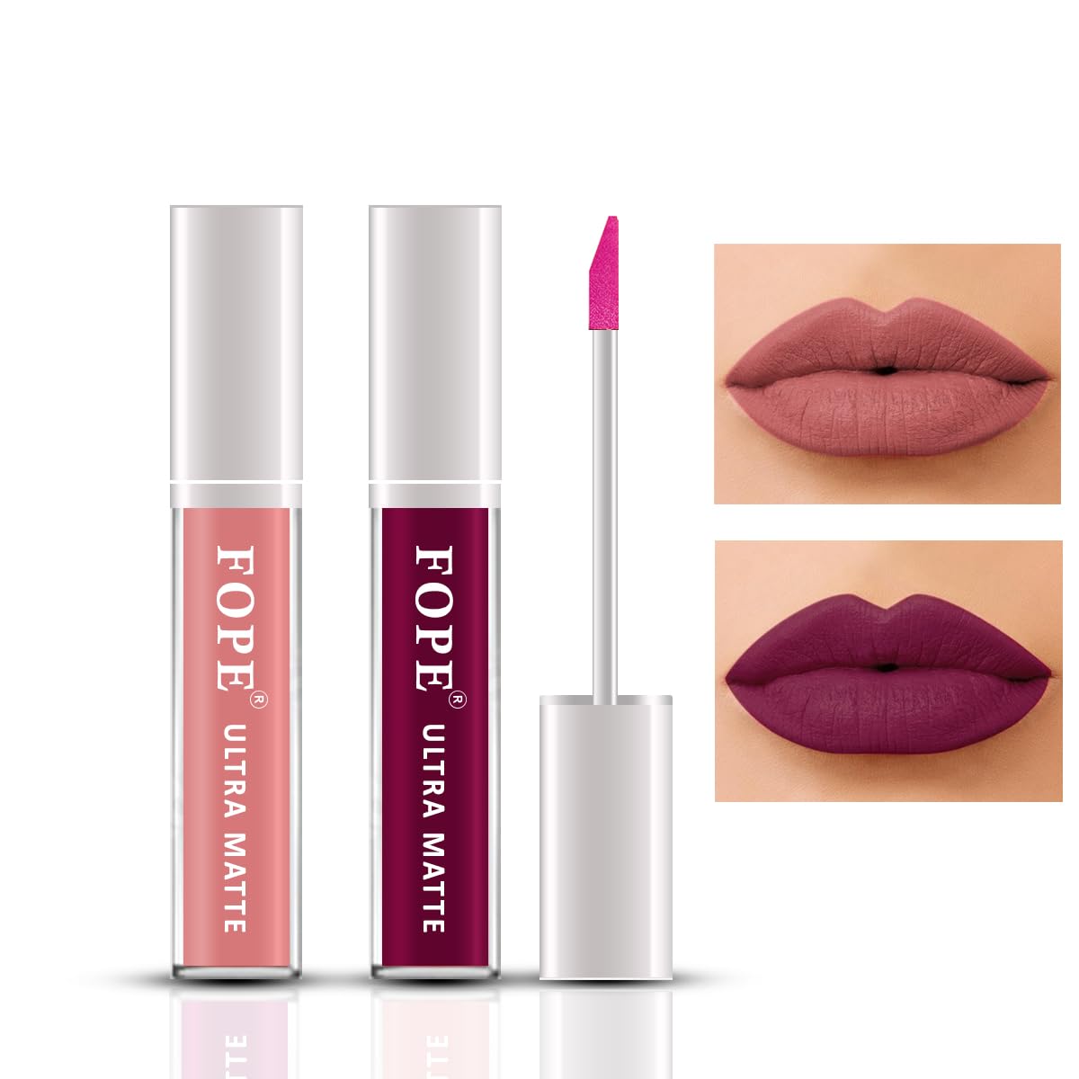 FOPE Ultra Matte Liquid Lipstick Set - 6 Long-Lasting Colors for All Skin Tones | Cruelty-Free, Vegan Makeup | Perfect for Daily Wear, Parties & Special Occasions