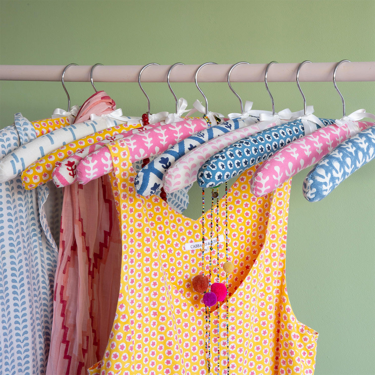 Premium Padded Coat Hangers with Bow Design - Soft Non-Slip Shoulder Support for Delicate Clothing - Perfect for Closets, Wardrobes & Luxury Garment Storage