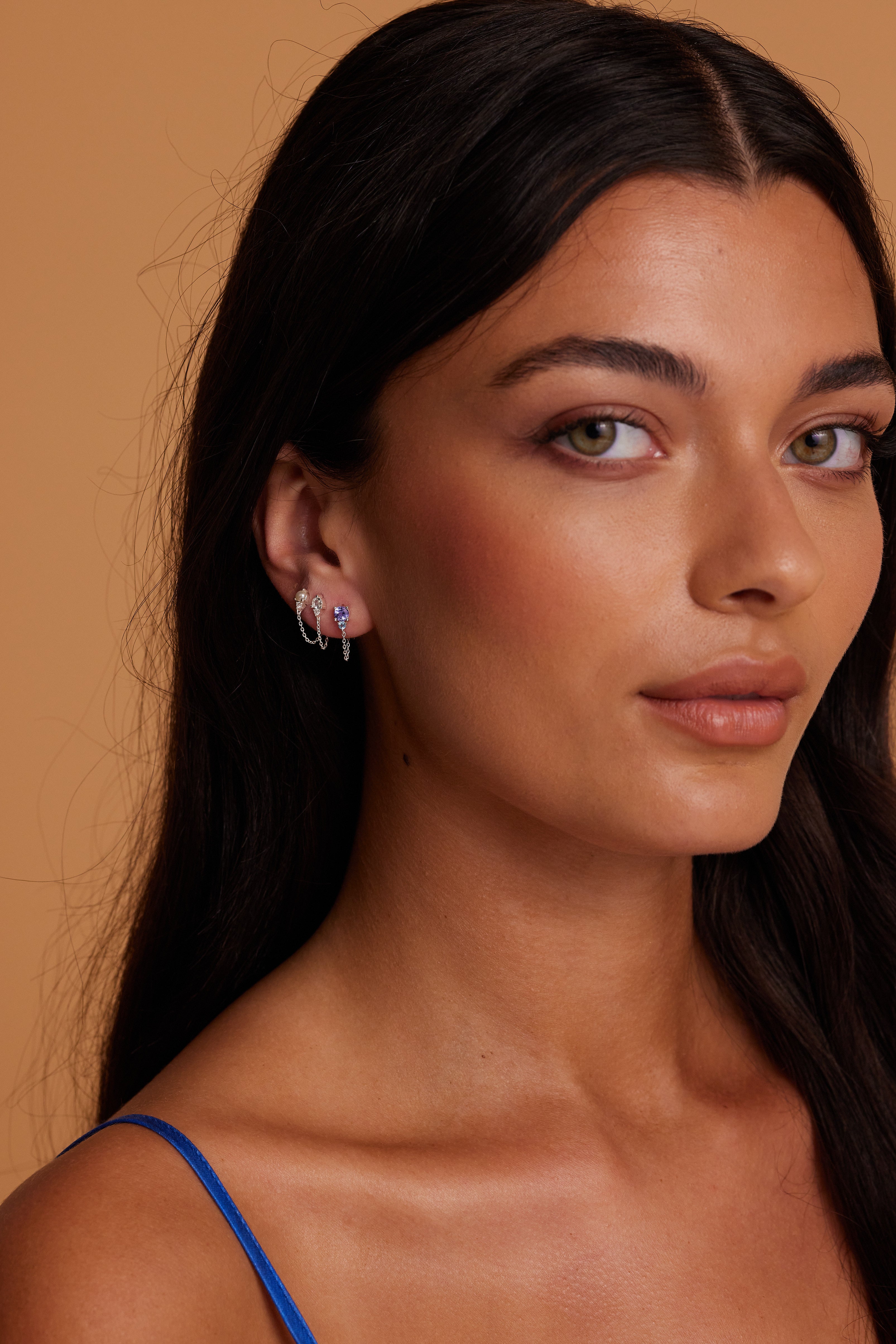 December Birthstone Tanzanite Silver Stud Earrings - Perfect for Holiday Gifts & Special Occasions