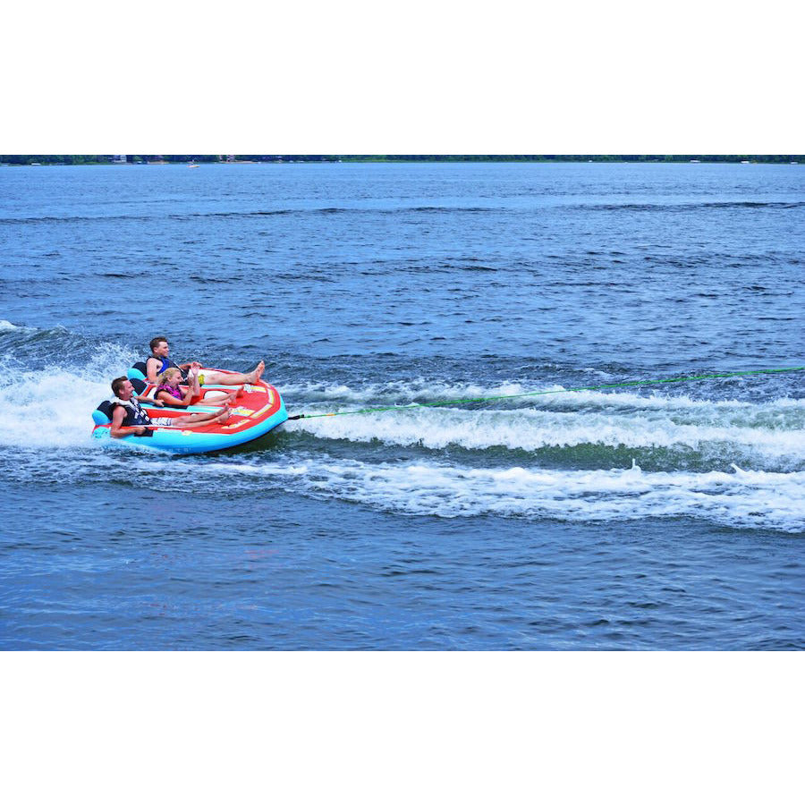 Rave Tirade III 3-Person Towable Tube - Heavy Duty Inflatable Water Tube for Boating & Lake Fun - Perfect for Family, Friends & Summer Adventures