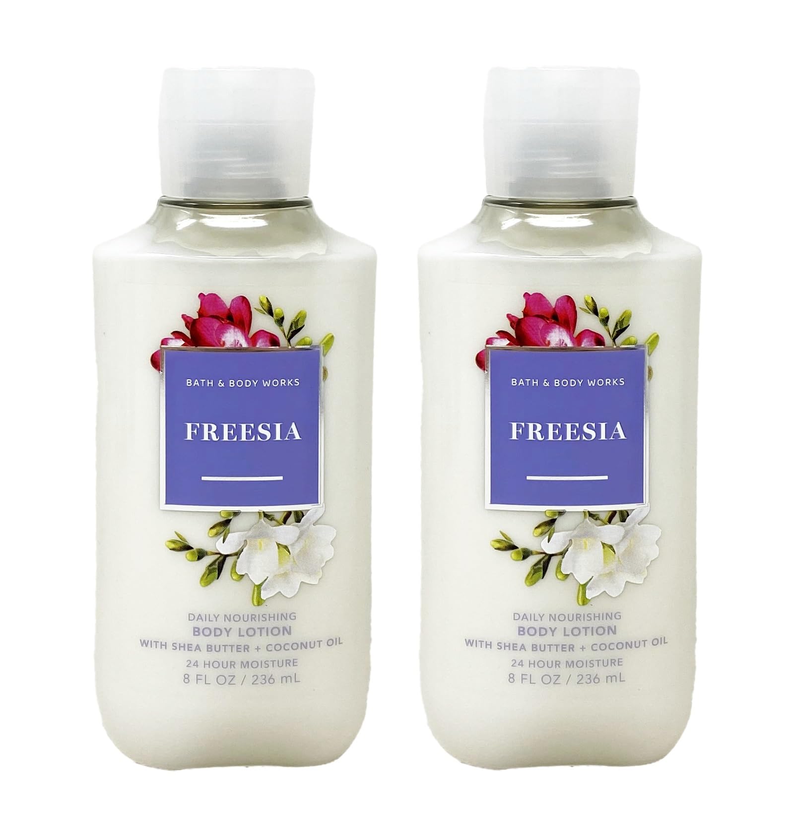 FREESIA Daily Nourishing Body Lotion 2-Pack - 8 fl oz (236 mL) Each - Hydrating Moisturizer for Dry Skin - Perfect for Daily Use & Gift Sets