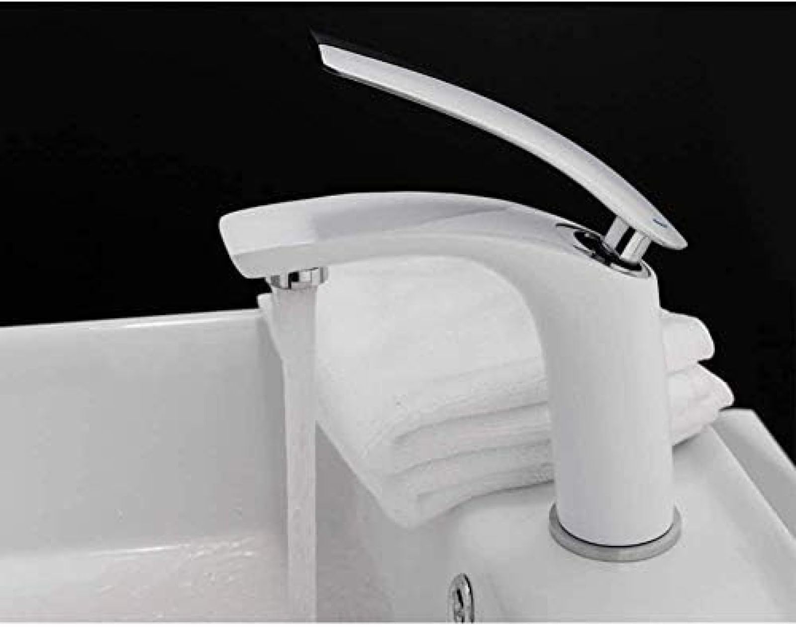 CRJUS Single Handle Kitchen Faucet - White Solid Brass Sink Faucet with Hot & Cold Water Mixer for Modern Kitchens & Bathrooms | Perfect for Cooking, Washing Dishes & Handwashing