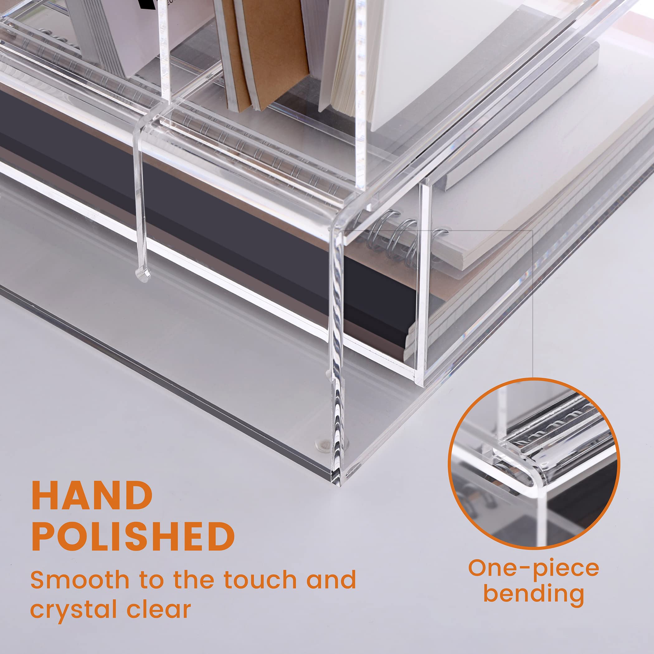 Clear Acrylic Desk Organizer with Drawer - Office Supplies Storage for Files, Papers & Stationery - 1 Pack - Perfect for Home Office, Workspace & School Organization