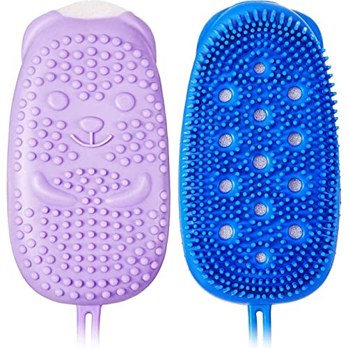 VORDVIGO Silicone Bubble Bath Brush - Soft Exfoliating Body Scrubber for Shower & Bath, Gentle Massage & Skin Cleansing, Pack of 2 (Multi Color) - Perfect for Spa Days, Baby Bath Time & Relaxing Self-Care Routines