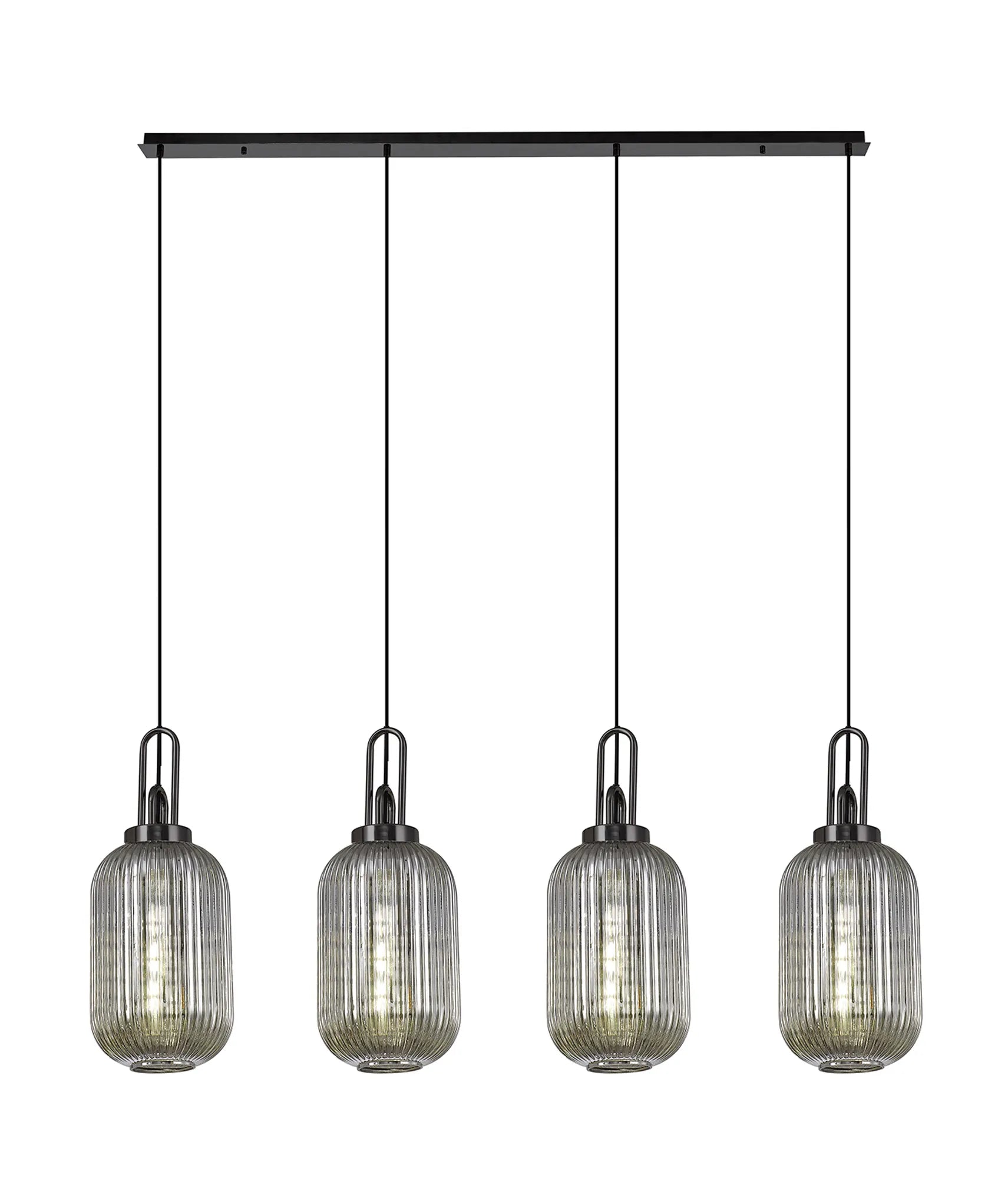 Cadiz 4Lt Linear Pendant Light Fixture - Modern Brushed Nickel/Matte Black/Bronze Finish - Perfect for Kitchen Island, Dining Room & Office Lighting