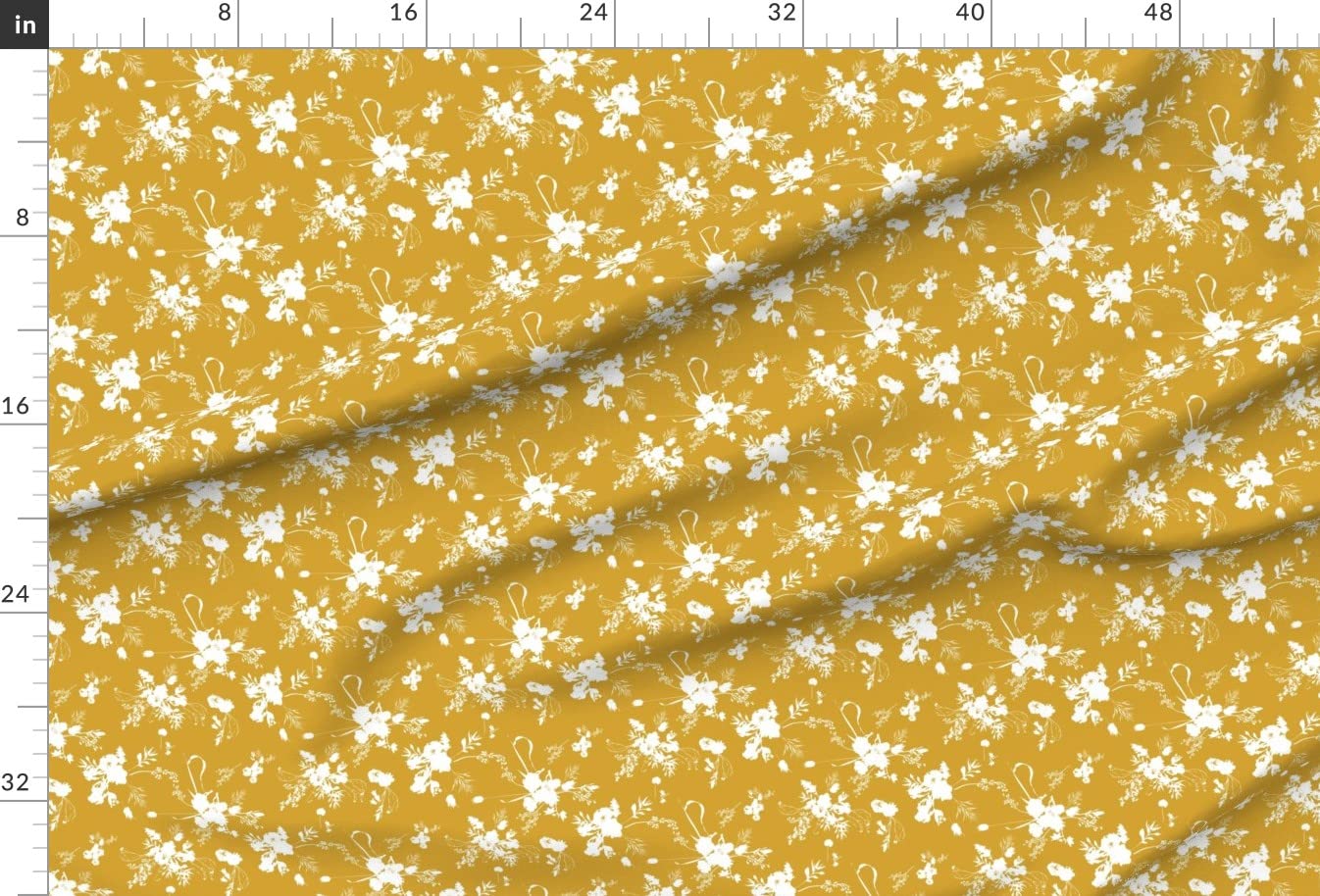 Mustard Yellow Floral Bouquet Printed Velvet Upholstery Fabric by The Yard - Spring Summer Home Decor, Curtains, Pillows & Apparel - Spoonflower Premium Quality Fabric for DIY Projects & Sewing