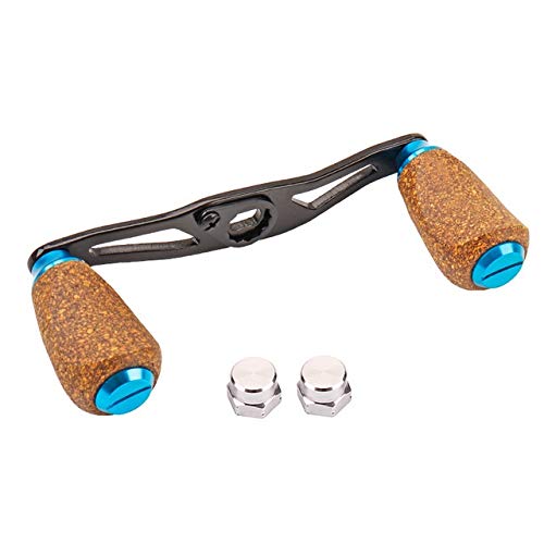 SHANG-JUN 74MM & 85MM Aluminum Alloy Fishing Reel Handle with Wooden Knobs - Baitcasting Reel Rocker Screws DIY Accessories for Surf Fishing, Saltwater & Freshwater Angling