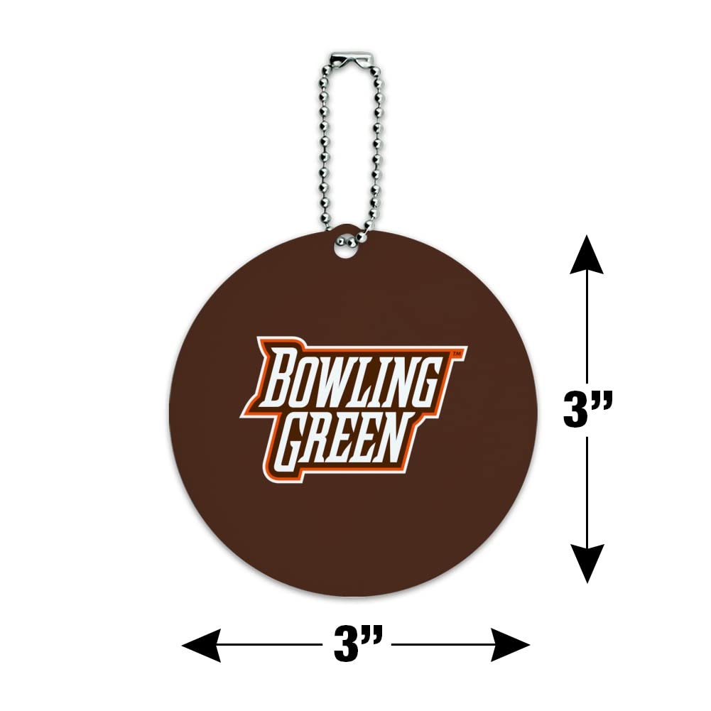 Bowling Green University Logo Round Luggage ID Tag - Durable Suitcase Name Tag for Carry-On Bags - Perfect for Travel, College Students & Alumni Identification