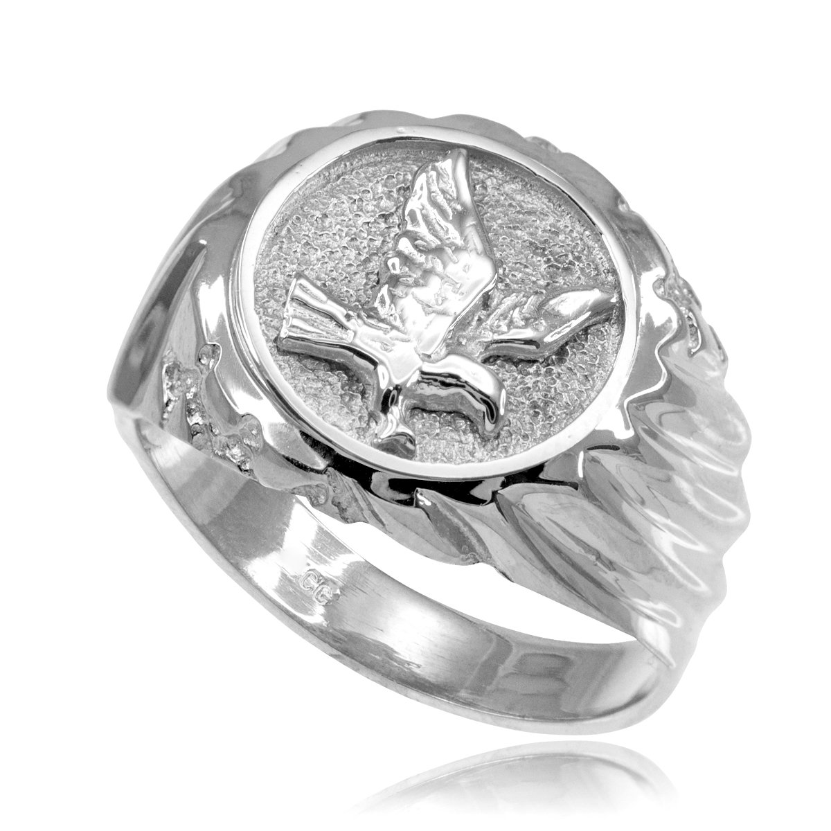 Premium 925 Sterling Silver American Eagle Ring for Men - High Polish Finish, Durable & Hypoallergenic - Perfect for Gifts, Everyday Wear & Patriotic Occasions
