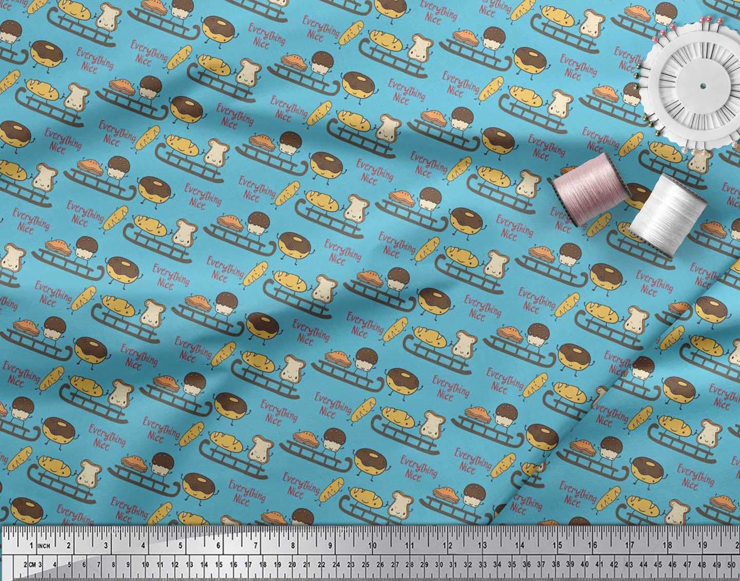 Soimoi Velvet Fabric - 1 Yard 58 Inch Wide - Sleigh, Bread & Hot Dog Food Printed Upholstery Material for DIY Crafts, Home Decor, and Sewing Projects - Perfect for Holiday Decorations, Table Runners, and DIY Costumes